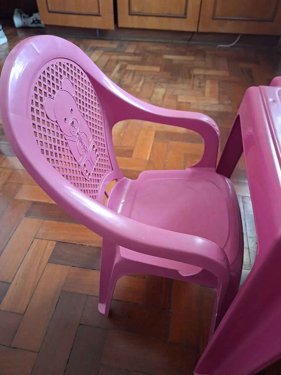Mesa + 1 Cadeira Infantil Plástico Rosa - Foto 3