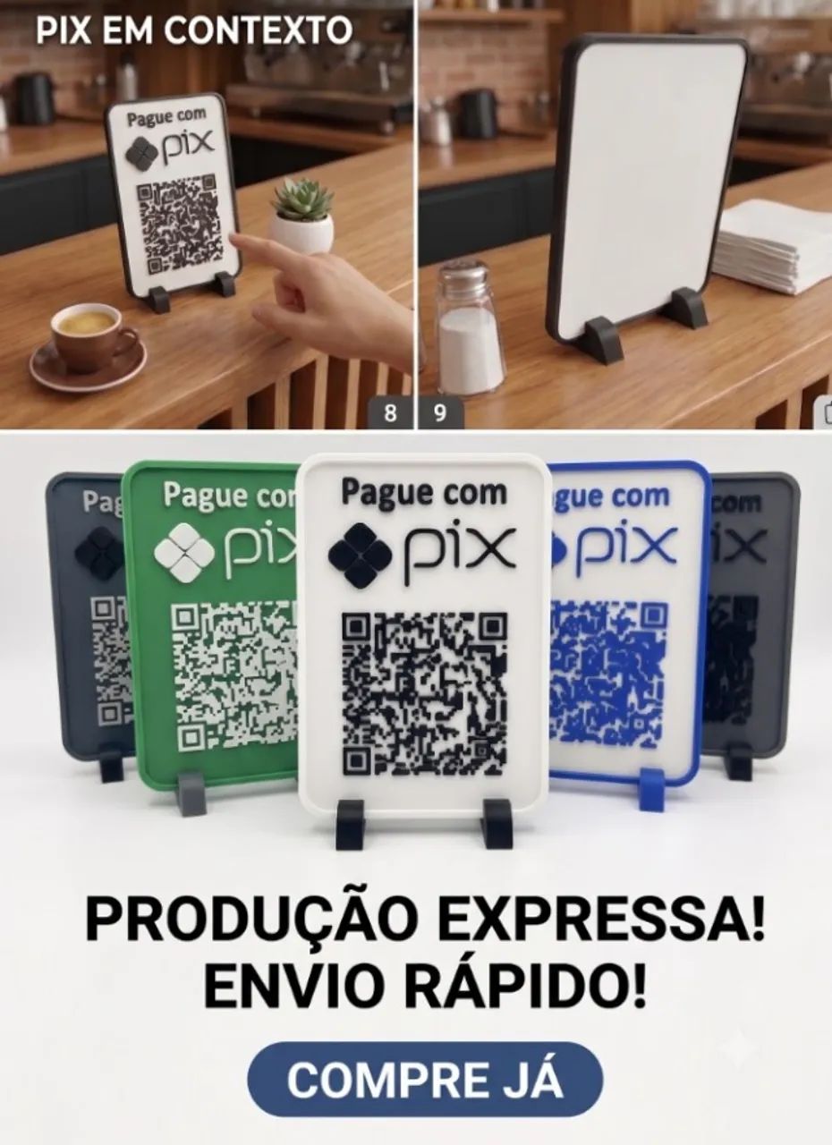 Placa PIX QR Code incluso - Criamos o QR code - alto relevo - Base inclusa - Foto 4