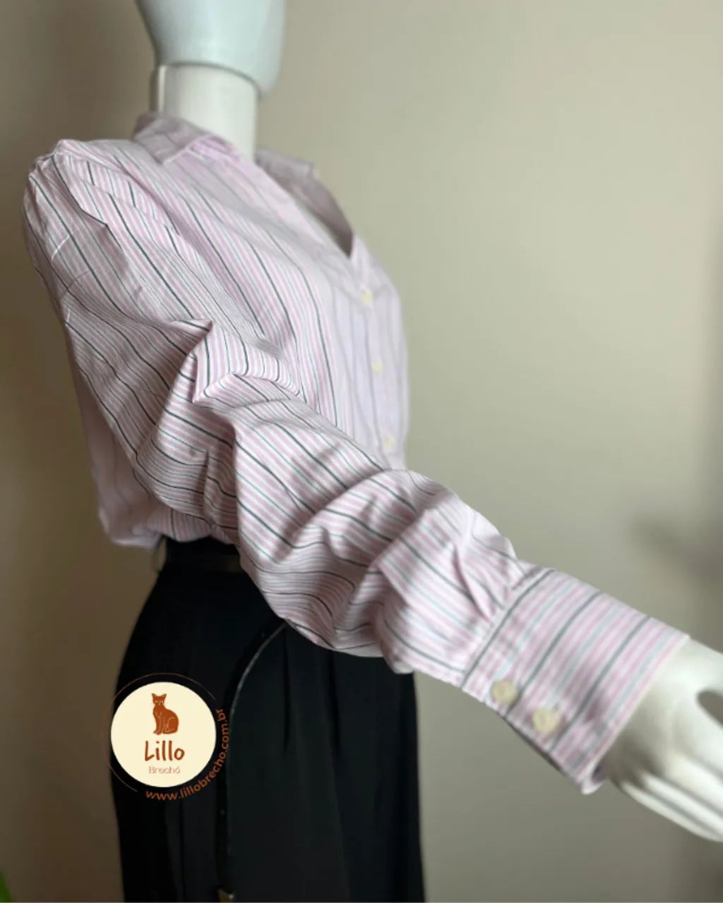 Camisa Feminina Listrada Rosa - Hidrogen - Foto 5