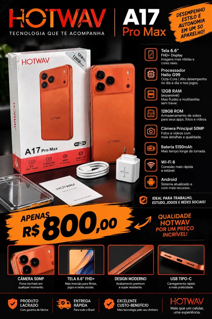 Celular HOTWAV A17 Pro Max