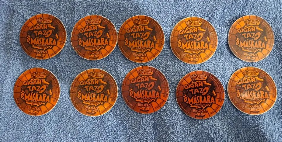 LOTE 1 - COM 10 GIGAN TAZOS O MÁSKARA BRONZE - ELMA CHIPS - NÚMEROS 41 A 50 - Foto 4