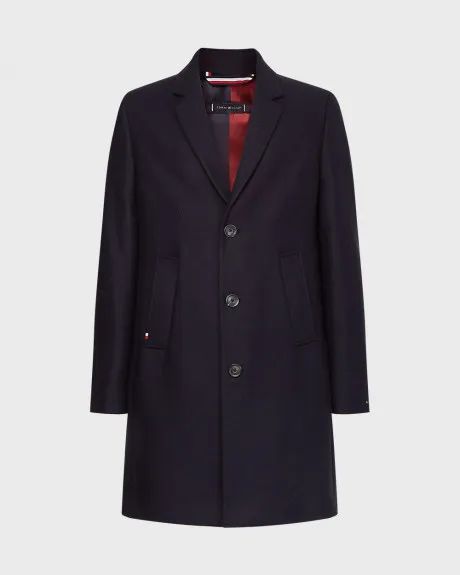 Tommy Hilfiger Men's Addison Wool-Blend Overcoat  - Foto 2