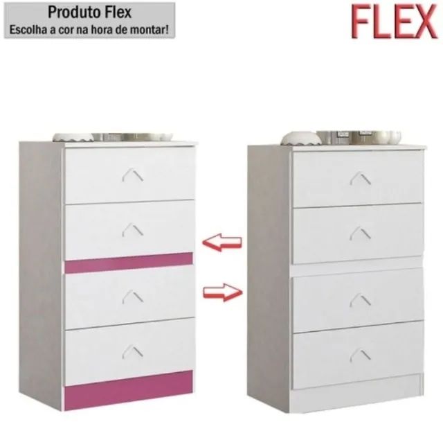 Cômoda Infantil Cairo 4 Gavetas Atualle Flex - A PRONTA ENTREGA  - Foto 3