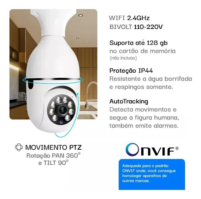 Câmera de Segurança WiFi Inteligente JORTAN JT-8177 - Foto 3