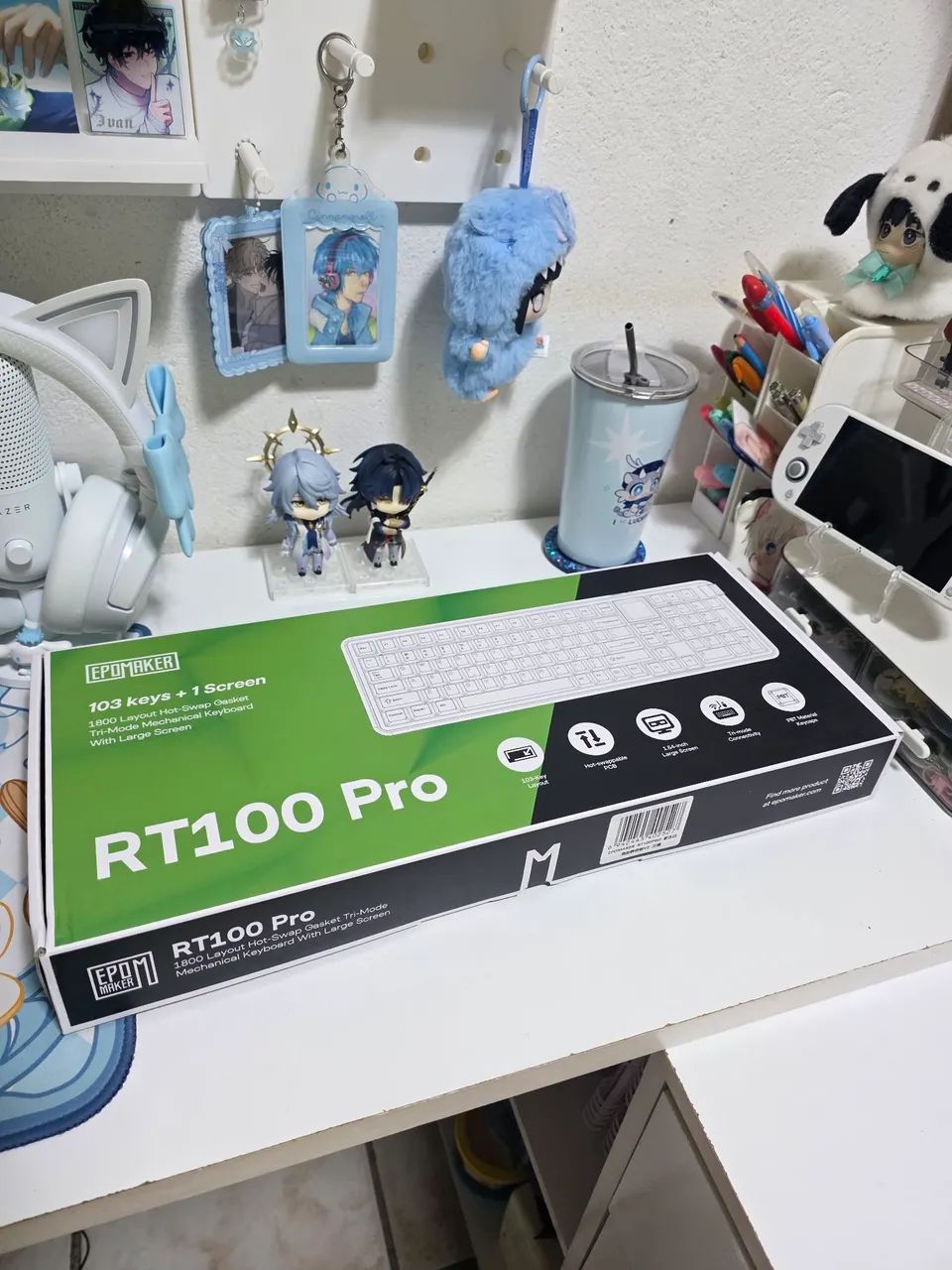 teclado mecânico epomaker rt100 pro com tela - Foto 5