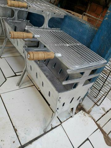 Churrasqueira grande aberta d alumínio