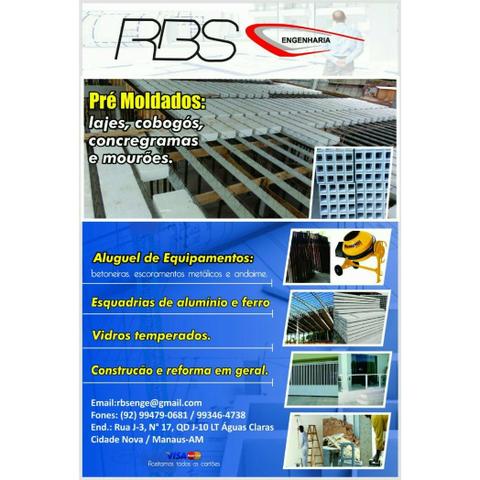 Rbs lajes pré moldadas r$=30,00/m²