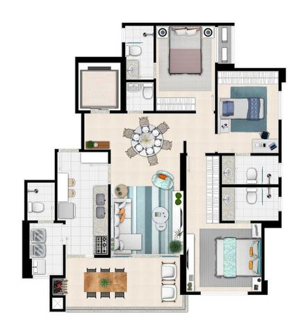 Apartamento de 3 quartos com 3 suítes no Setor Bueno - Foto 3