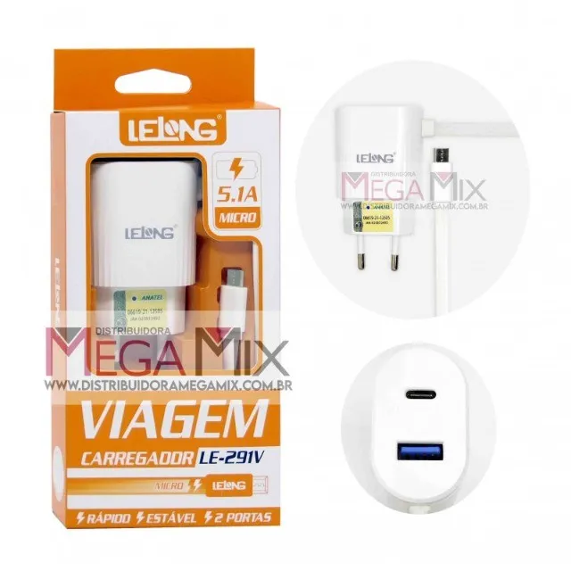 Carregador de Celular Micro USB V8 - Lelong