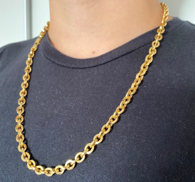 Cordao de ouro elo 1/1 - 18k maciça .  - Foto 2