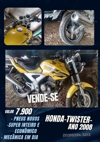 Honda cbx 250 twister,2008, amarela, r$ 6.500 em Brasil