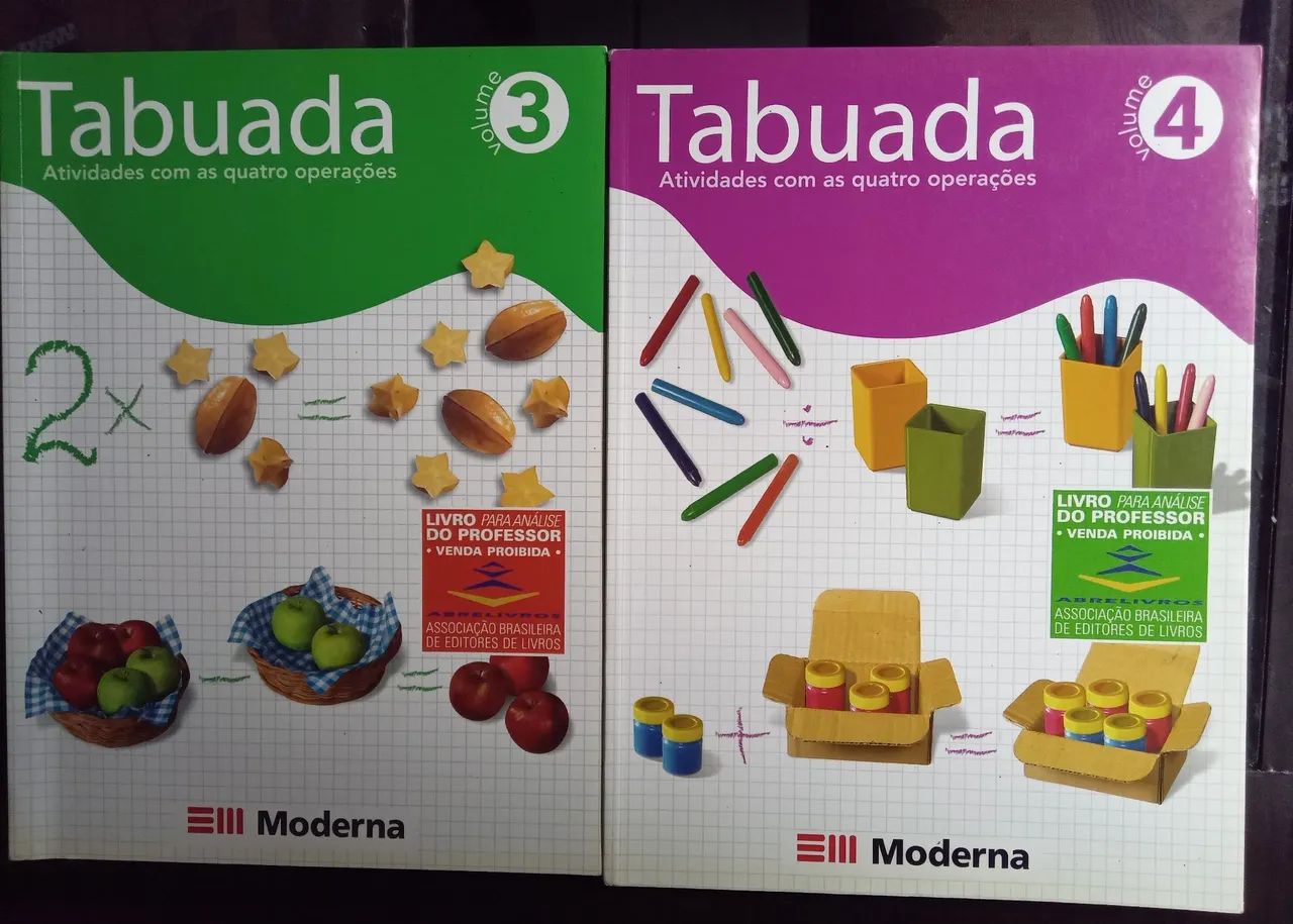 Livros Tabuada atividades com as quatro operações vols 3 e 4