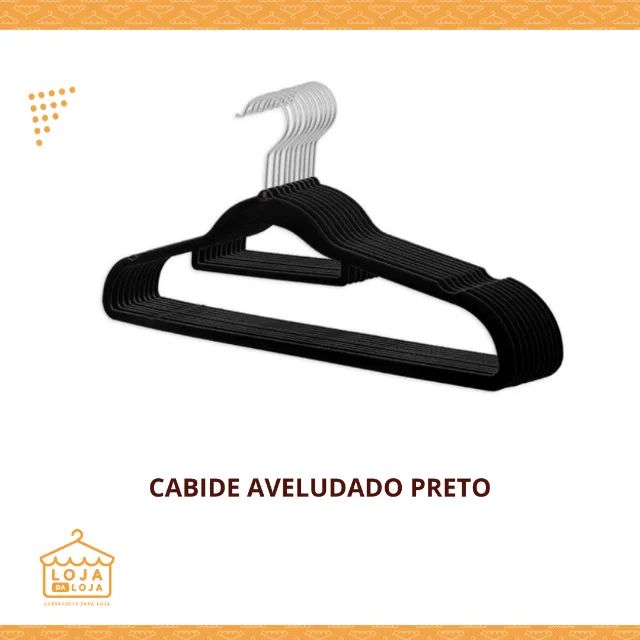 Cabide Aveludado Preto 