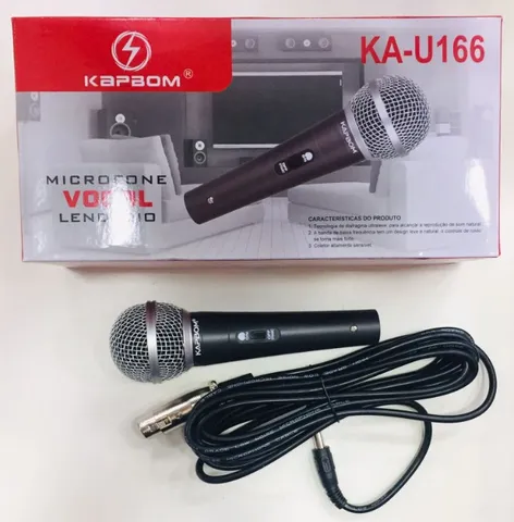 Microfone Profissional Com Fio 5m Ka-U166 Kapbom