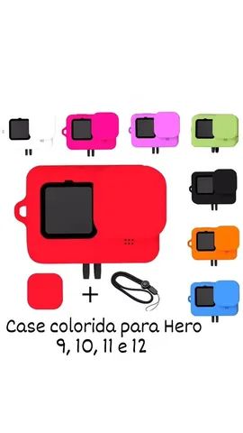 Case de silicone para GoPro Hero 9, 10, 11 e 12 