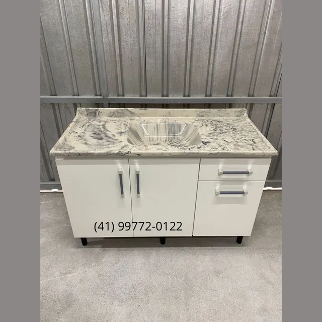 Pia Marmorite 1.20 com Gabinete Padrão