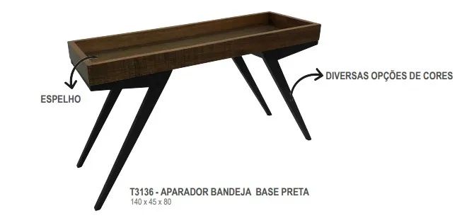 Aparador Bandeja com Espelho em Madeira maciça | T3136 - Foto 2