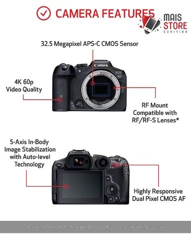 Câmera Canon EOS R7 32.5MP 3.0 Nova/Lacrada - Foto 3