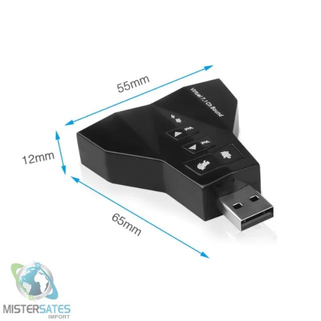 Adaptador Placa De Som Externa Usb 2.0 Canais 7.1 4 Portas - COD 280 - Foto 3
