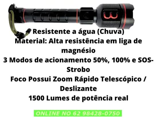 Lanterna Tática Militar Resistente A Chuva Alcança 500 Metros - Foto 4