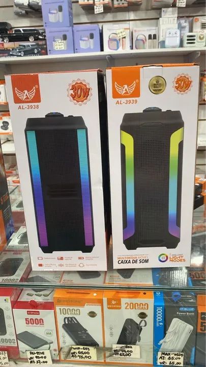 Caixa de Som Bluetooth 30W com Luzes - AL-3938