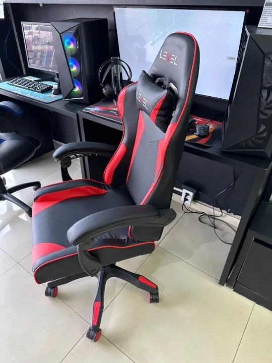 Cadeira Gamer Level com rodinhas e apoio de cabeça - (Lojas Wiki) - Foto 2