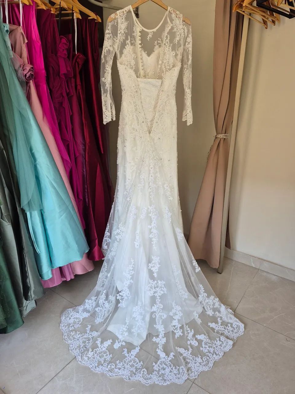 Vestido De Noiva Sereia Mangas - Foto 5