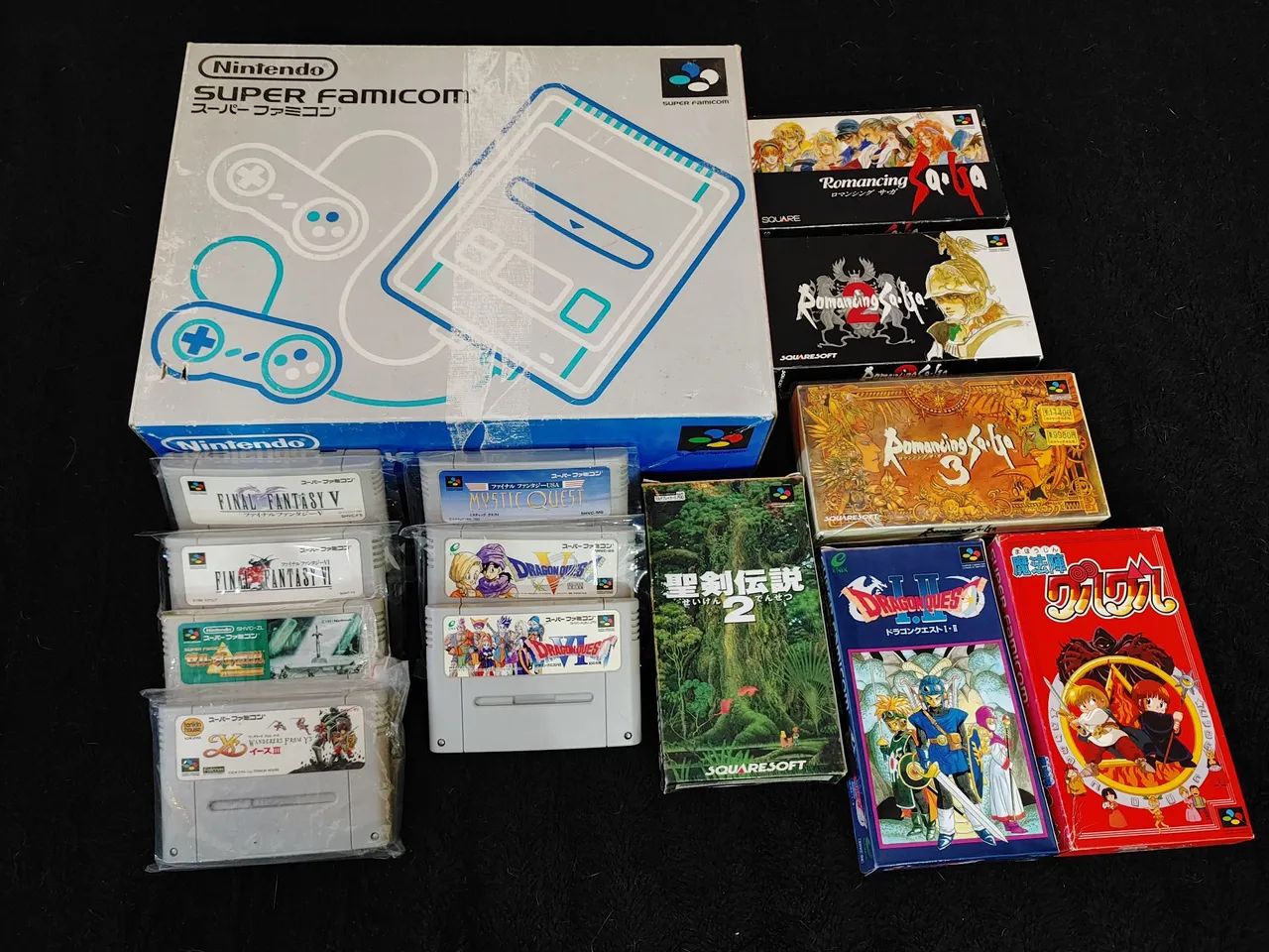 Super Famicom Original e Coleção de Jogos