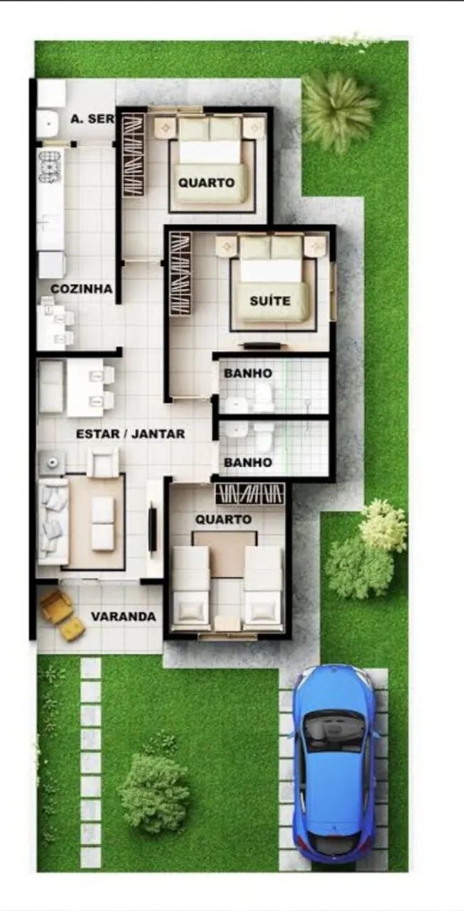 Vendo casa condominio Elegance Residence Sim 3 quarto 
