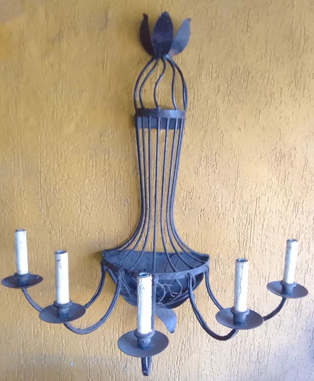 Antigo lustre luminária Parede Ferro forget estilo medieval para parede cinco braços * - Foto 6