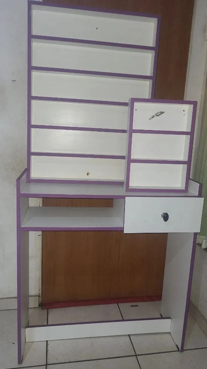 Mesa de manicure - Branco/Lilás - Foto 2