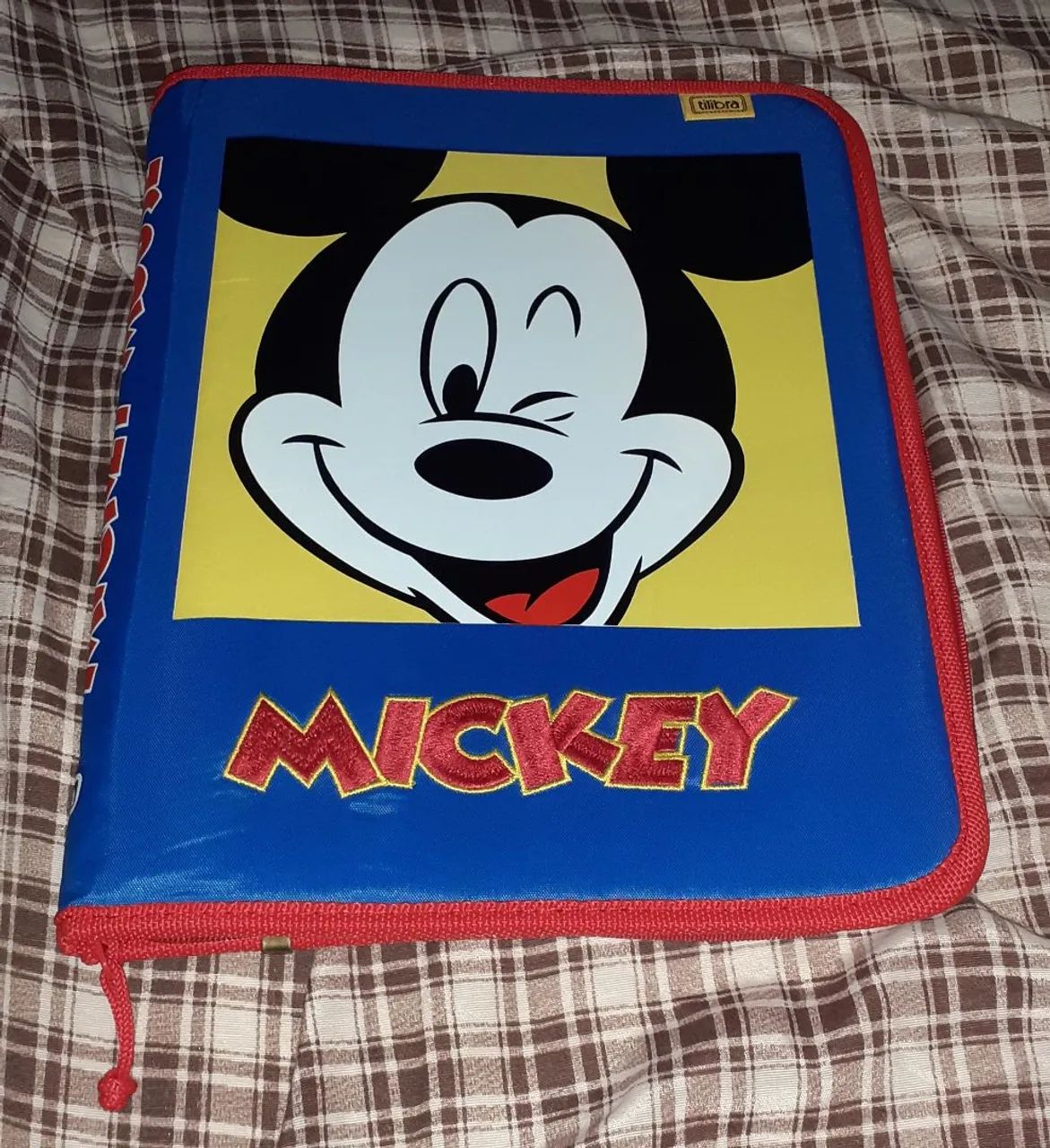 KIT: 2 Pastas Azul com zíper - Mickey Mouse