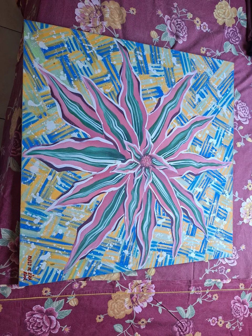 Pintura sobre tela do artista Paulo de Lira