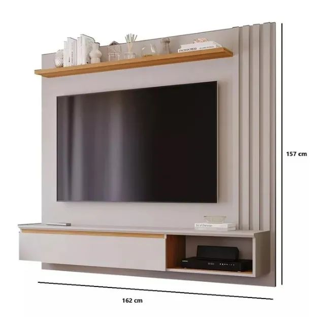 Estante Supenso 1.62 Panama Plus Off White Rippas Para Tv Até 60 Polegadas  - Foto 5