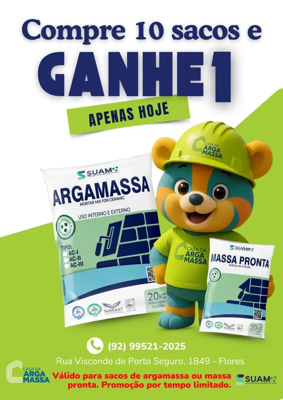 Argamassa e Massa Pronta - 10 + 1