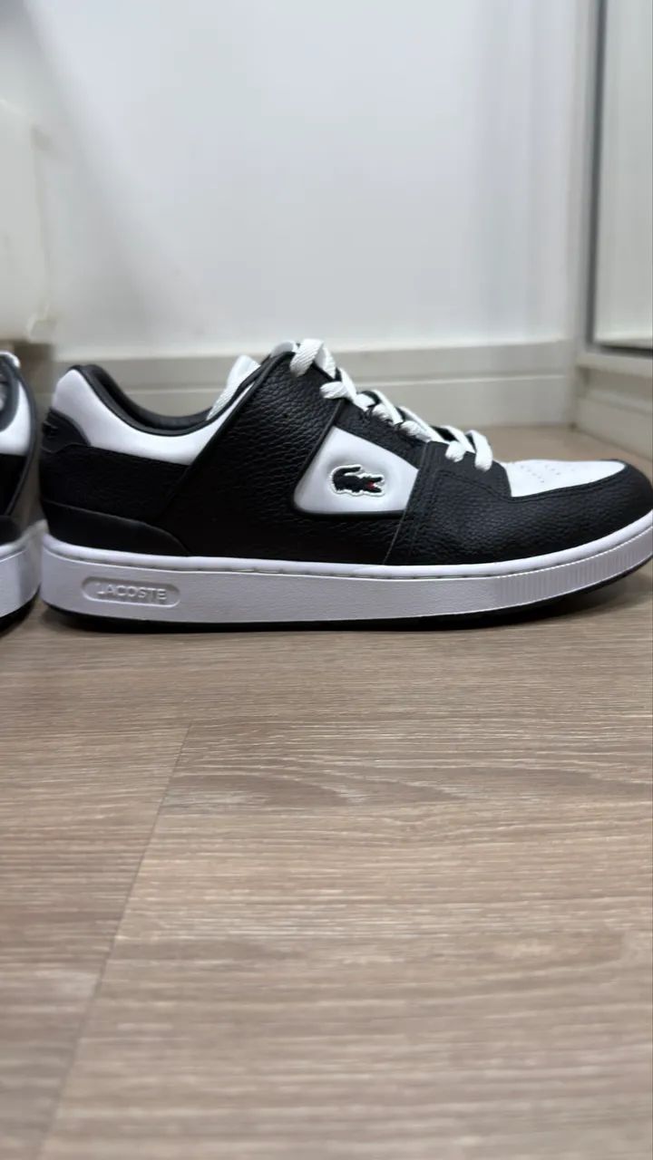 Tenis Lacoste preto e branco novissimo - Calçados - Prado, Belo