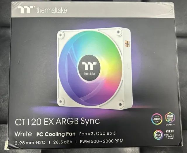 Fan Thermaltake Ex Ct120 Argb - Pack Com 3 fans - Branca  - Foto 2