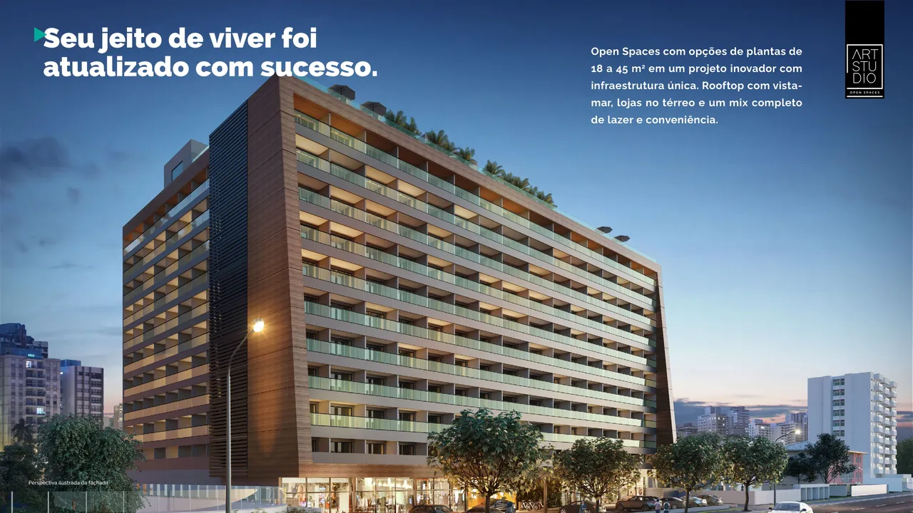 Studio para venda ART STUDIO RESIDENCE em Armação - Super lançamento frente Orla