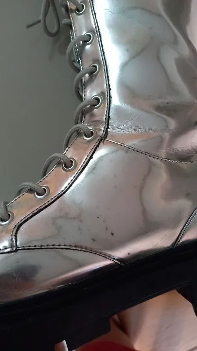 Botas Coturno Prateado Arezzo 37 - Foto 6