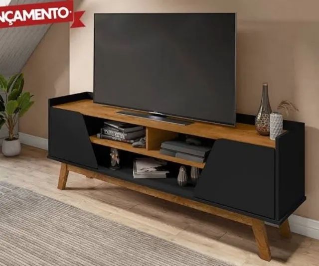 Rack para TV de ATÉ 65" Polegadas Pés em Madeira Maciça (ENTREGAAS EM ATÉ 24h)
