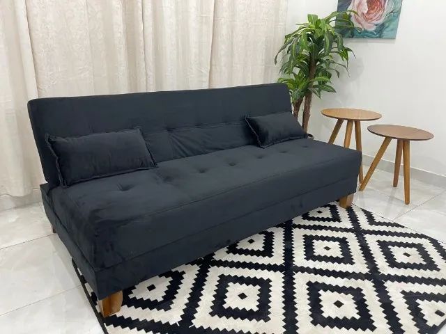 Sofá Cama Anne Veludo 1,85m de Largura- Entrega Rápida - Foto 2