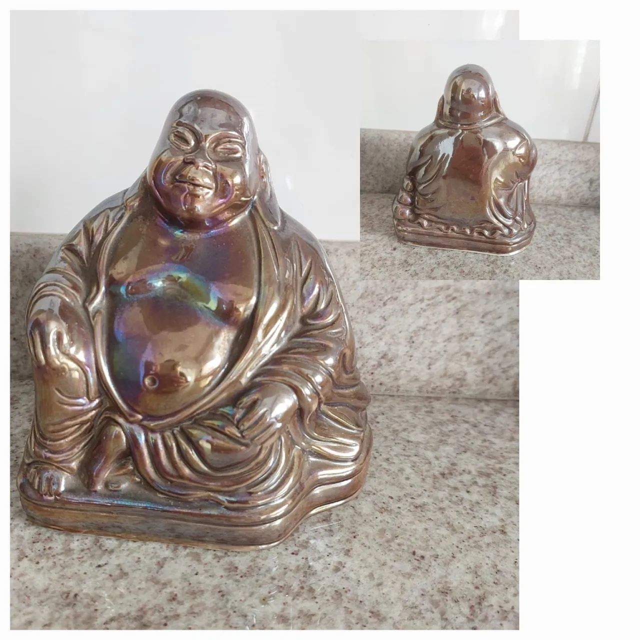 Estátua antiga de Buda em porcelana. 