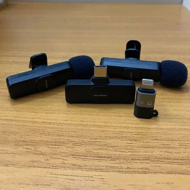 Kit com 2 Microfones de Lapela Sem Fio - Tipo C com Adaptador para iPhone K9-2IN1-2 - Foto 5
