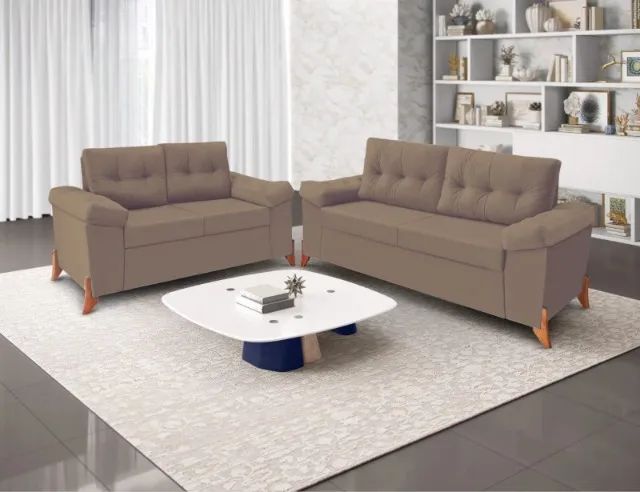 SOFÁ 2 E 3 LUGARES COM BRAÇOS ALMOFADADOS  - Foto 2