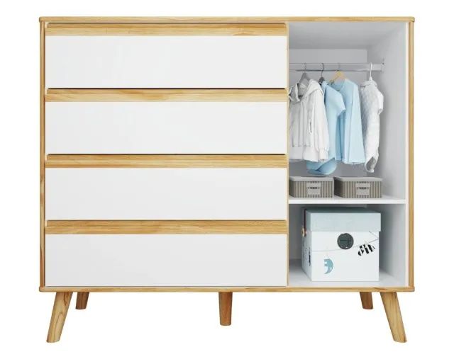 Comoda Theo + Berço Theo 4x1, 100% MDF - Peroba - Foto 4