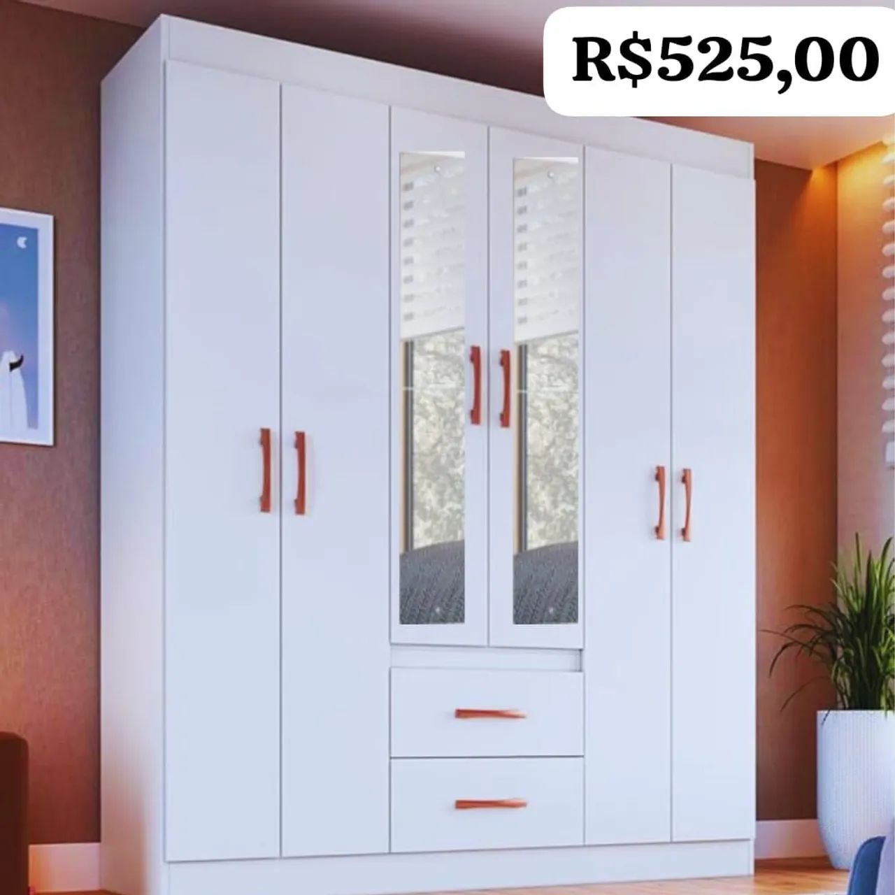Guarda-Roupa Moderno com Espelho - R$525,00 - Foto 2