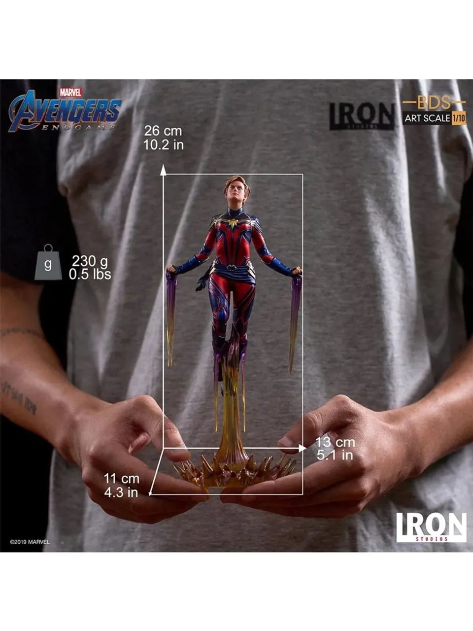 Estátua Captain Marvel - Avengers: Endgame - Bds Art Scale 1/10 - Iron Studios  - Foto 3
