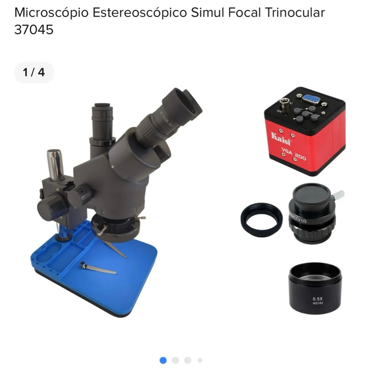 Microscópio Estereoscópico Simul Focal Trinocular 37045