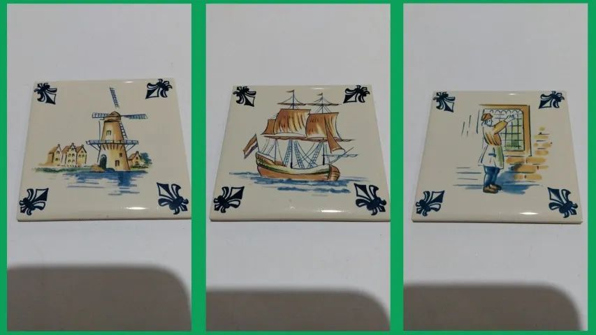 Mini azulejo holandês cerâmica  KLM Business Class decoração antiguidade coleção - Foto 4