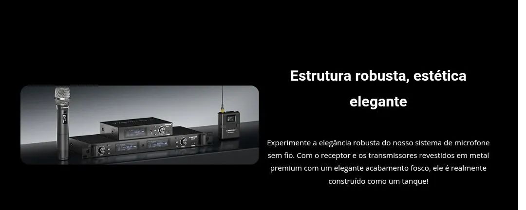 Sistema de Microfone Sem Fio Phenyx Pro PTU-2U Profissional  - Foto 3